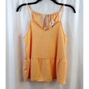 Olive and Oak Womens Peach Strappy Peplum Blouse S NWT